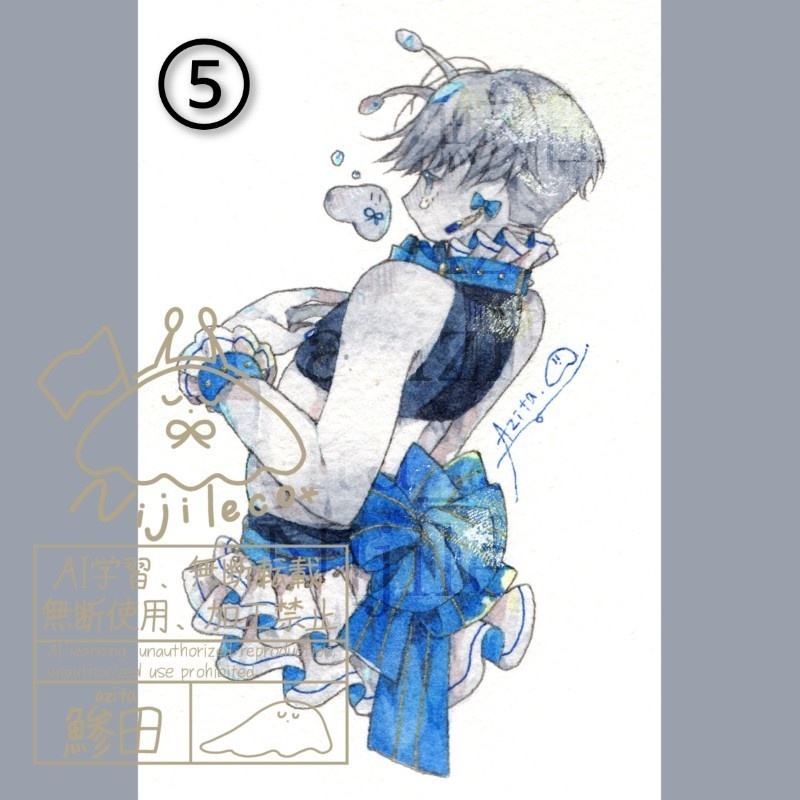 水彩原画∶①〜⑤