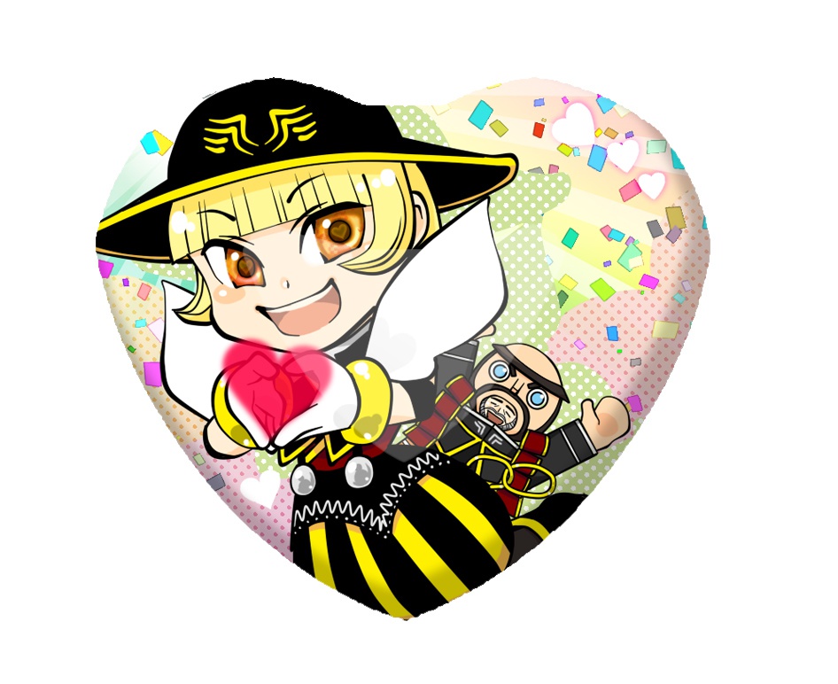 大友主従ハート缶バッジ