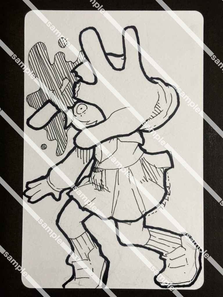 ポストカードサイズ原画「ばーん」