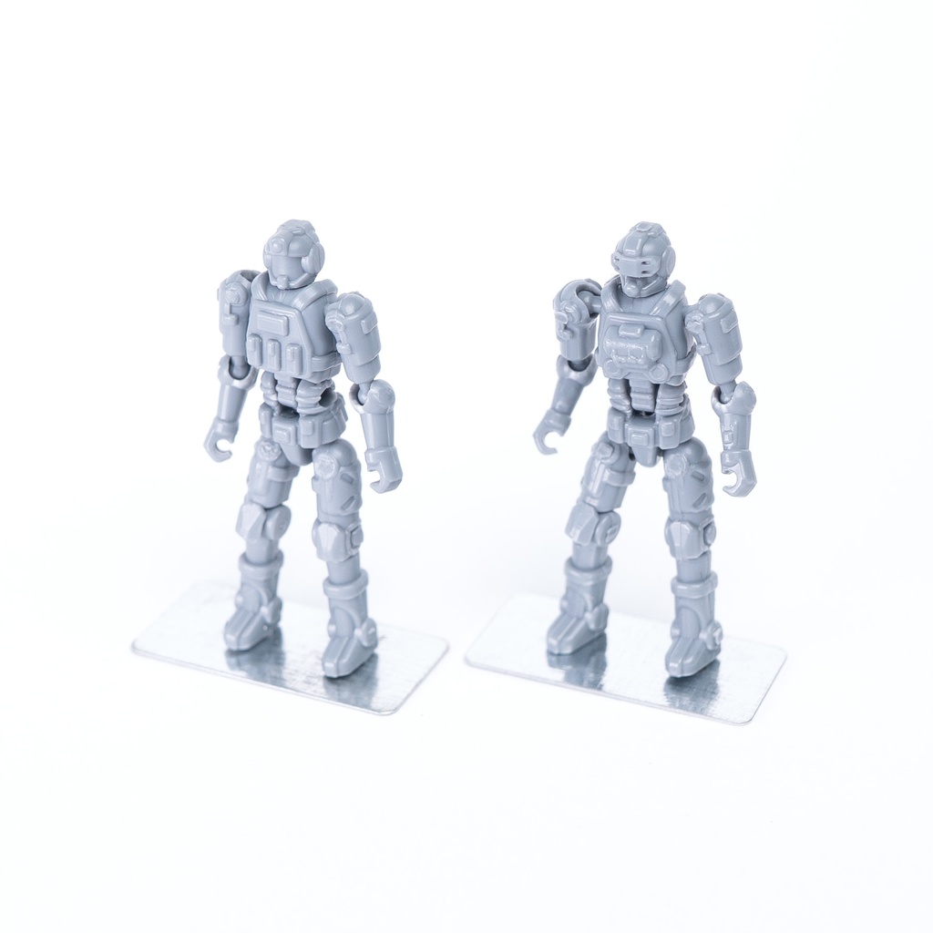 「スリーミン」 1/60 組み立て式単色可動アクション歩兵&整備員 セット