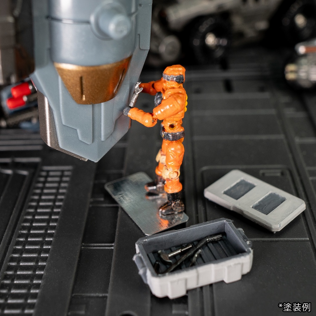 「スリーミン」 1/60 組み立て式単色可動アクション歩兵&整備員 セット