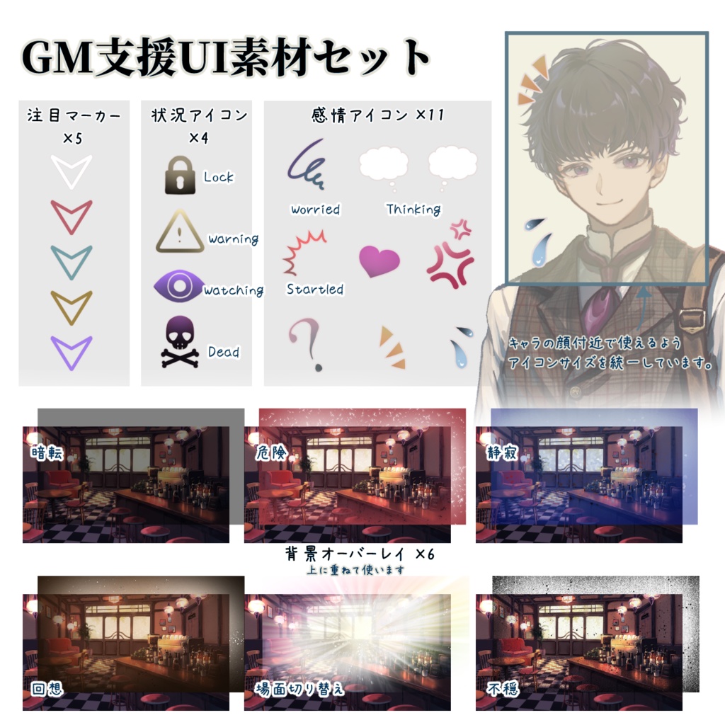 【TRPG/マダミス】すぐ使える|街中・聴き込みシーン完結パック | ココフォリア対応|大正浪漫パックNo.4|素材セット