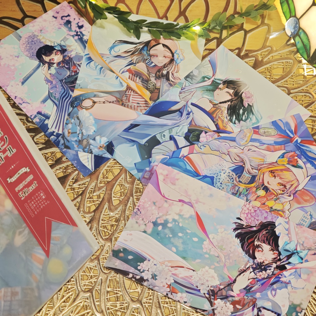 【ポストカード】国旗キモノガール 5種