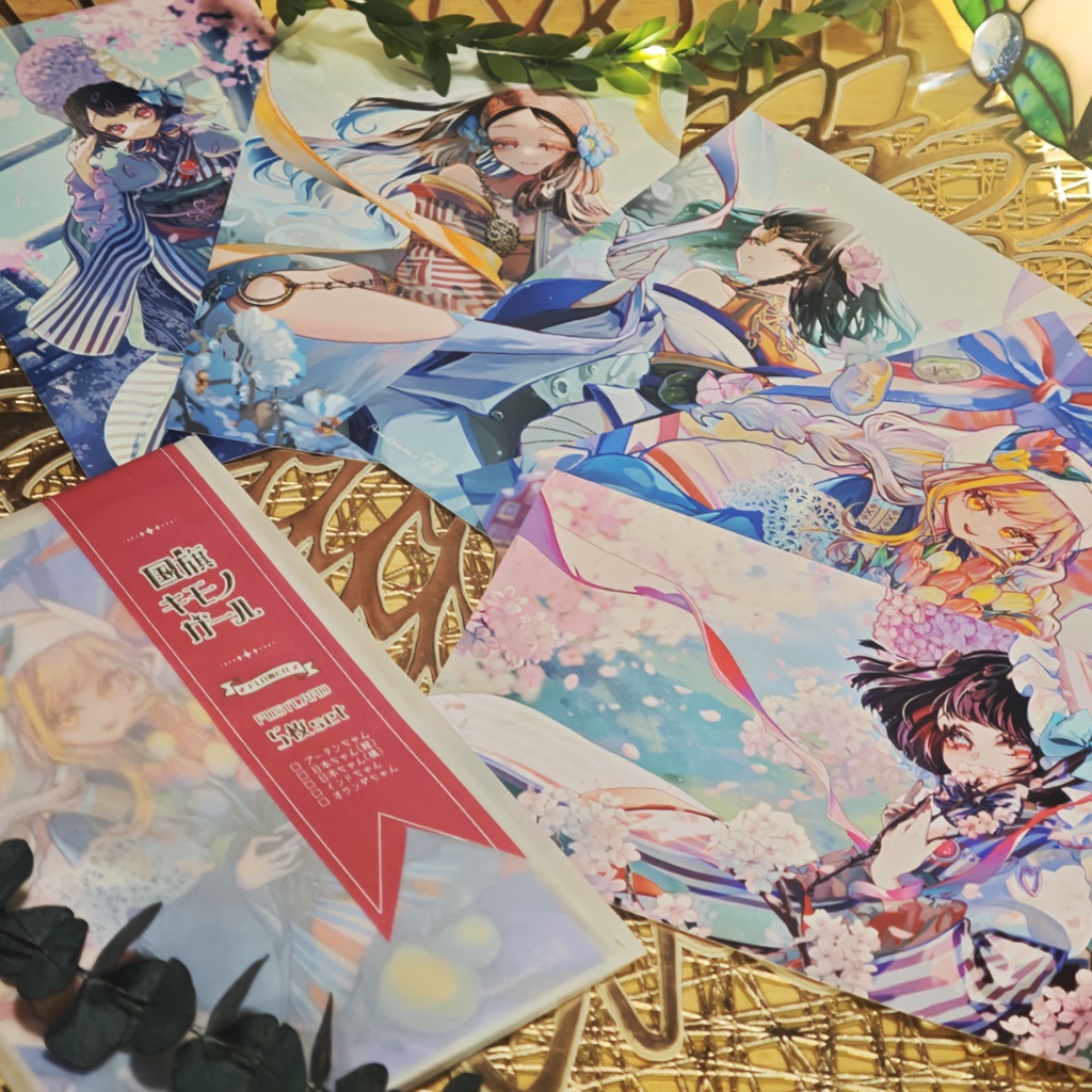 【ポストカード】国旗キモノガール 5種