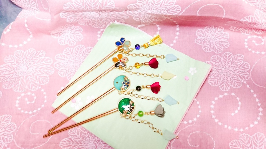 三日月・小狐丸・一期・鶯丸 簪【刀剣乱舞】