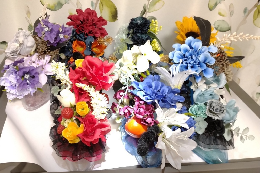 【ポムフィオーレ寮イメージ】ヒールの靴&フラワーインテリア【ツイステッドワンダーランド】