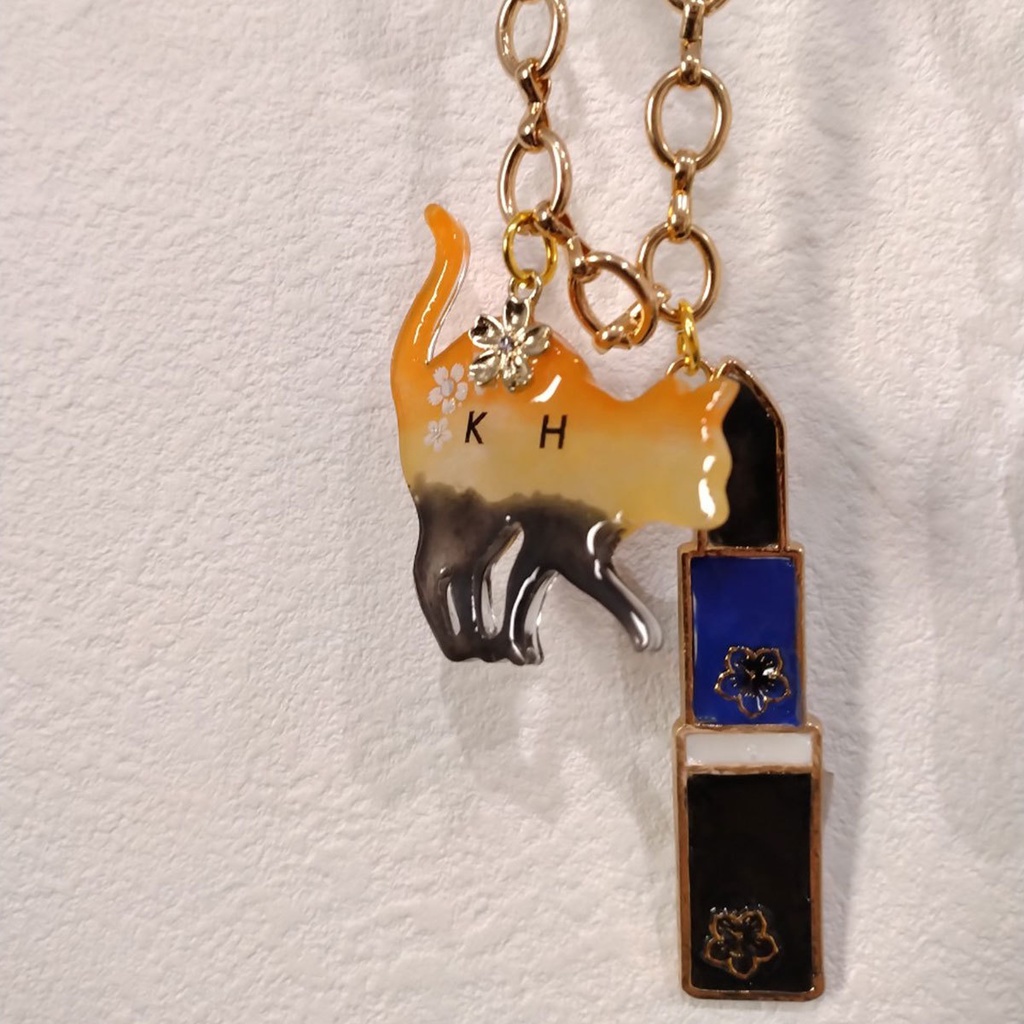 【五年生】忍たまイメージ/イニシャル猫&リップバックチャーム