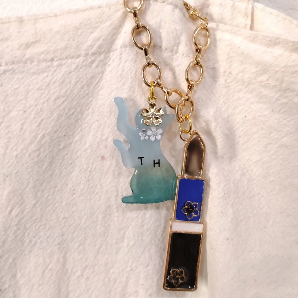 【五年生】忍たまイメージ/イニシャル猫&リップバックチャーム