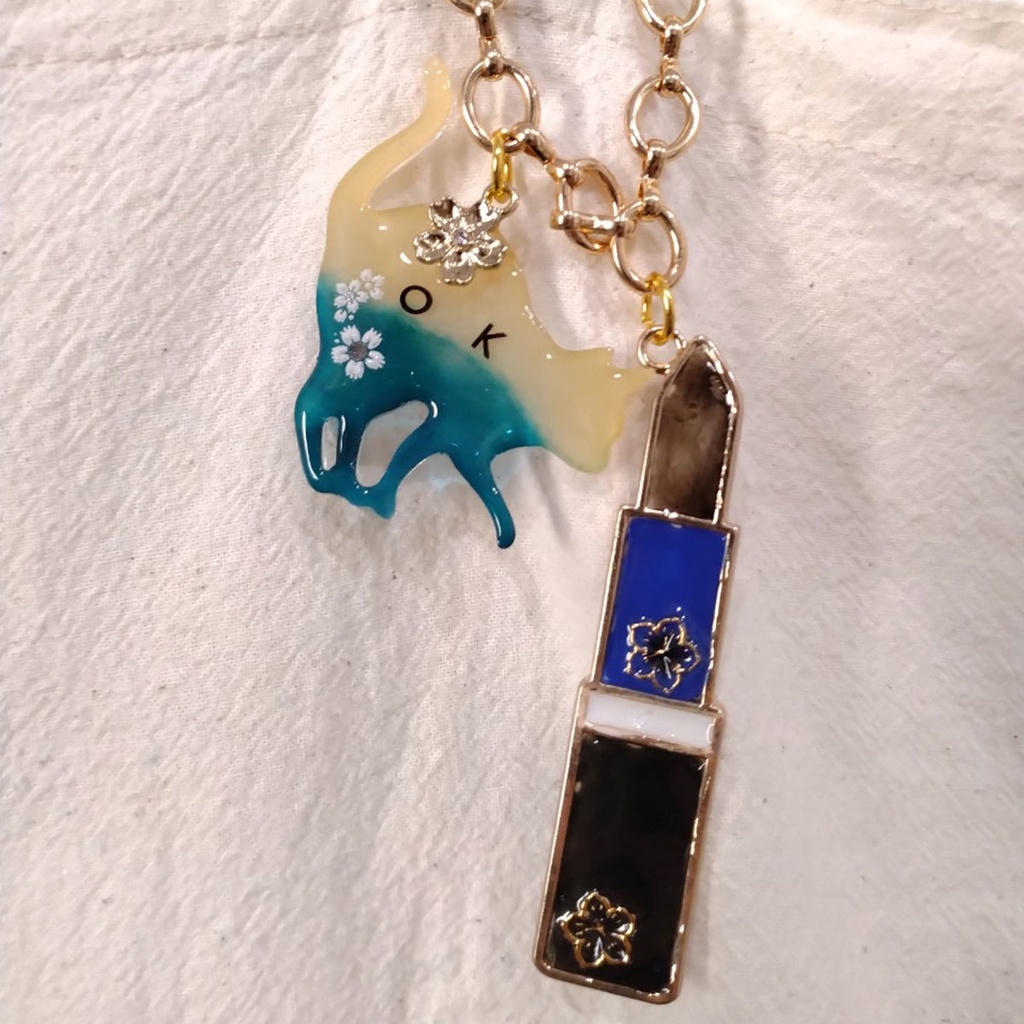 【五年生】忍たまイメージ/イニシャル猫&リップバックチャーム