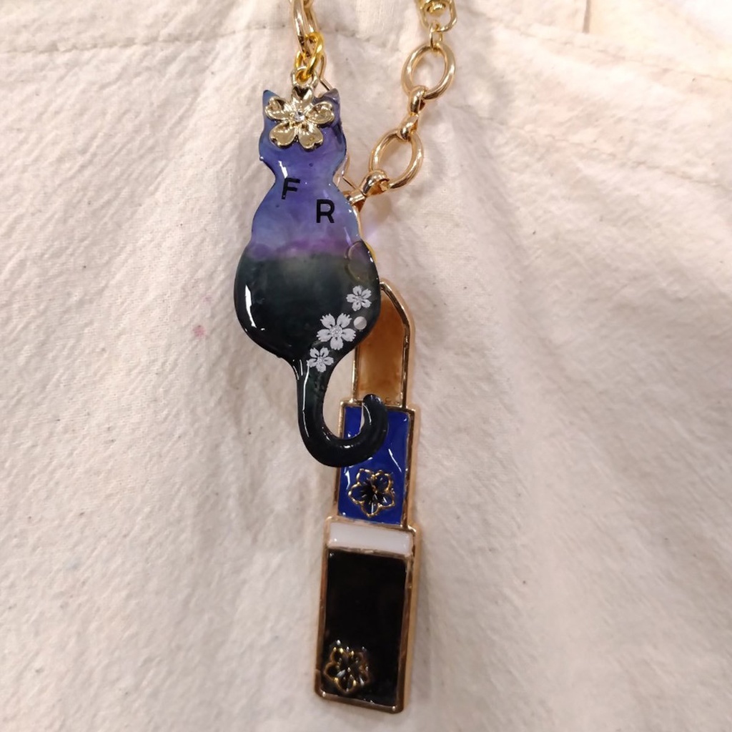 【五年生】忍たまイメージ/イニシャル猫&リップバックチャーム