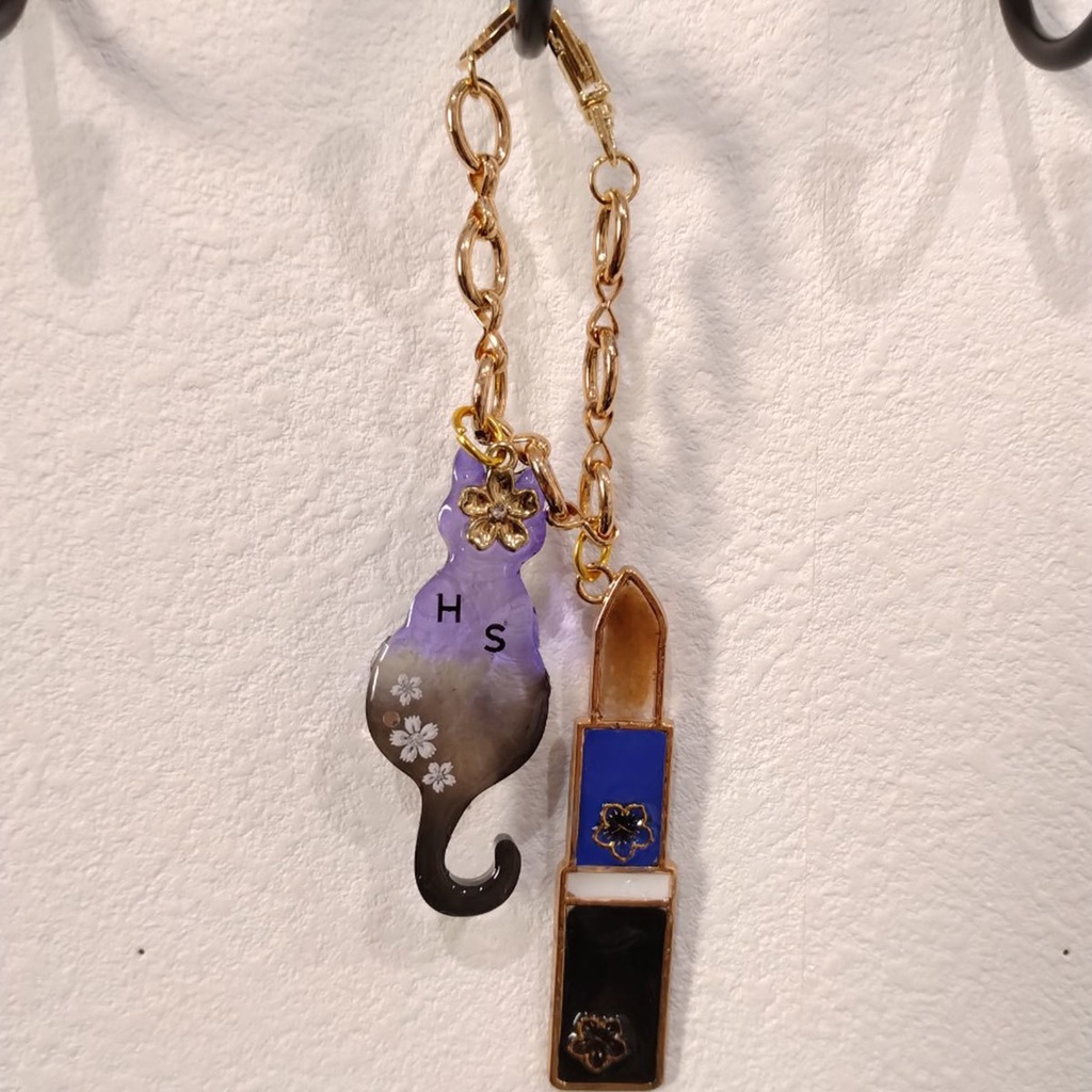 【五年生】忍たまイメージ/イニシャル猫&リップバックチャーム