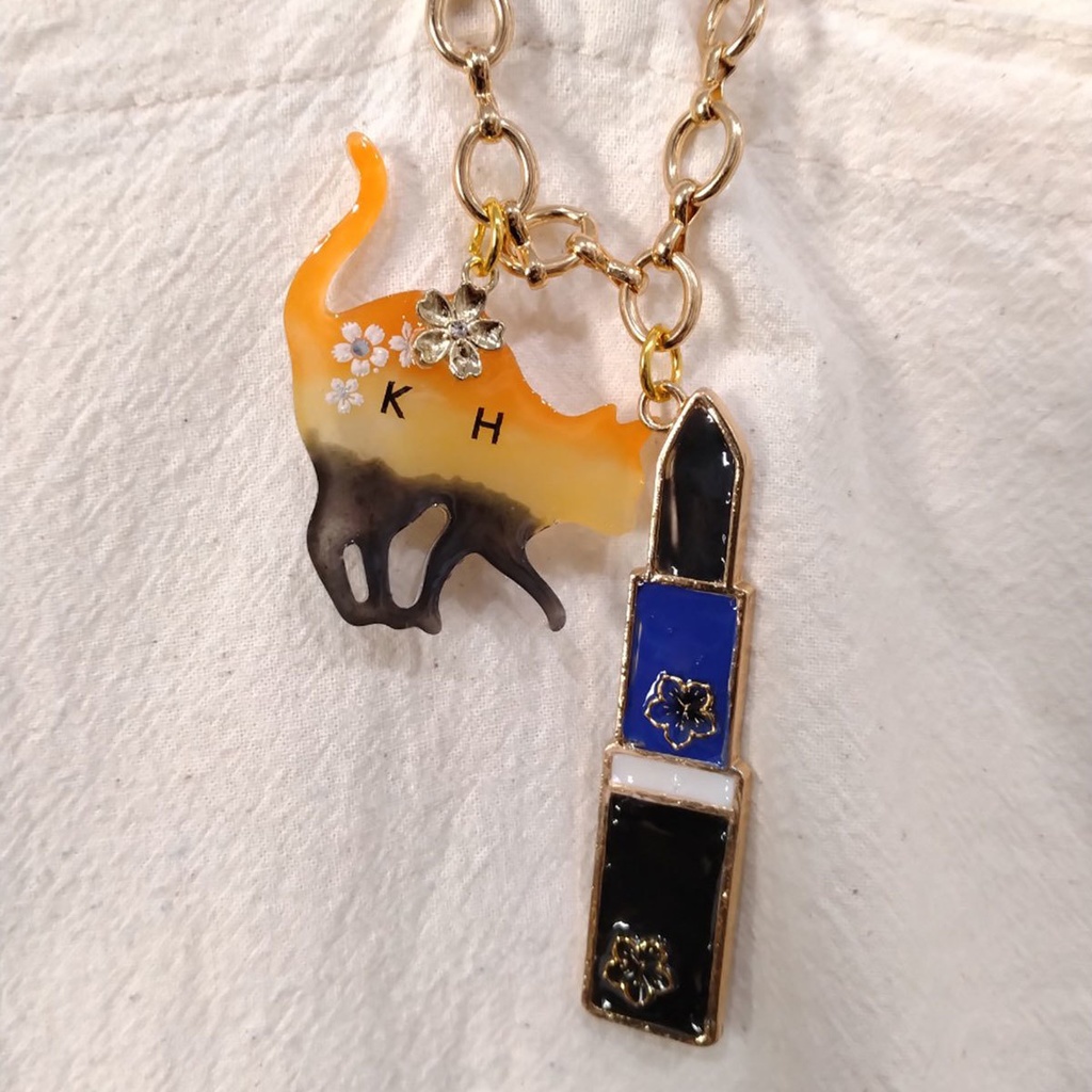 【五年生】忍たまイメージ/イニシャル猫&リップバックチャーム