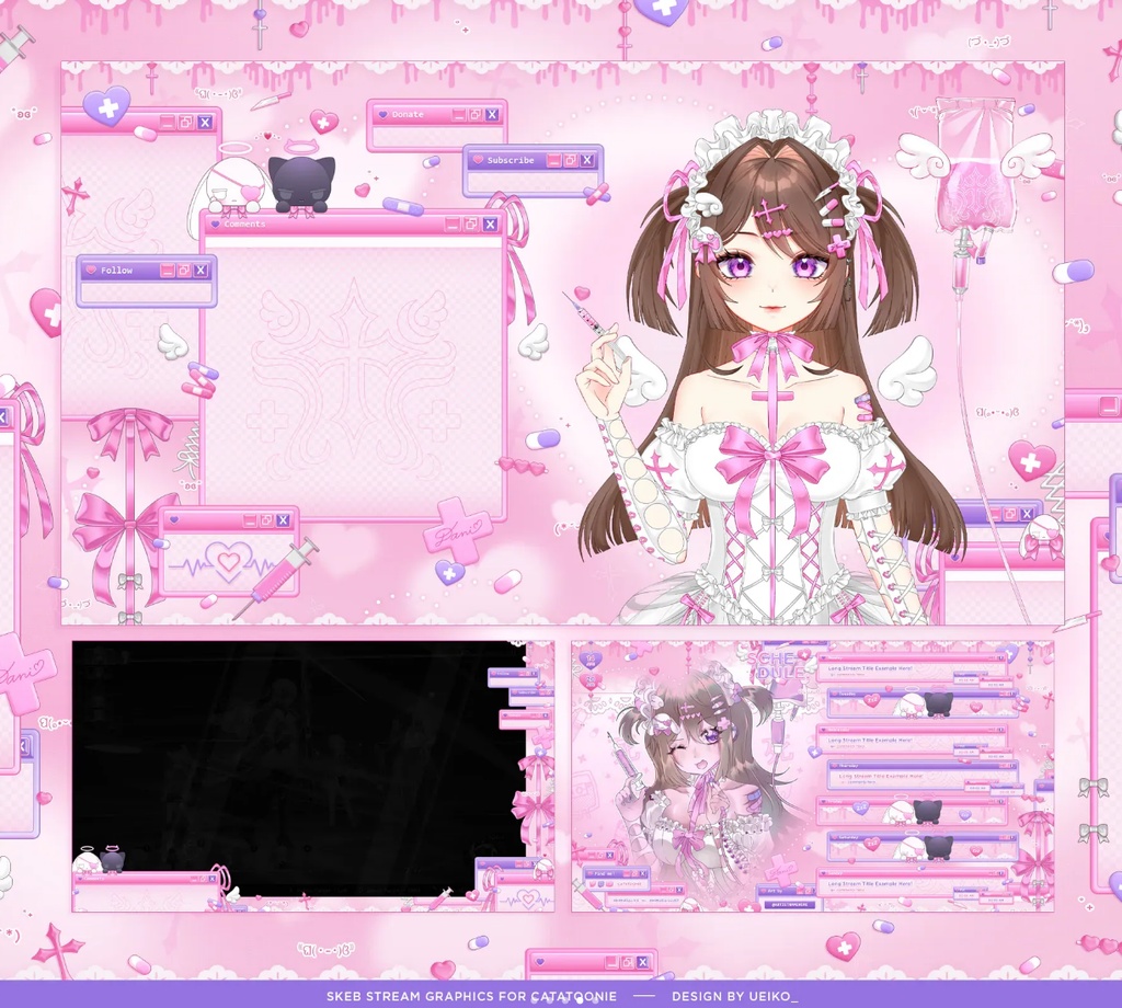 【live2d】 VTS + VB VTuber モデル メンヘラ 可愛い 天使 電波少女かわいい