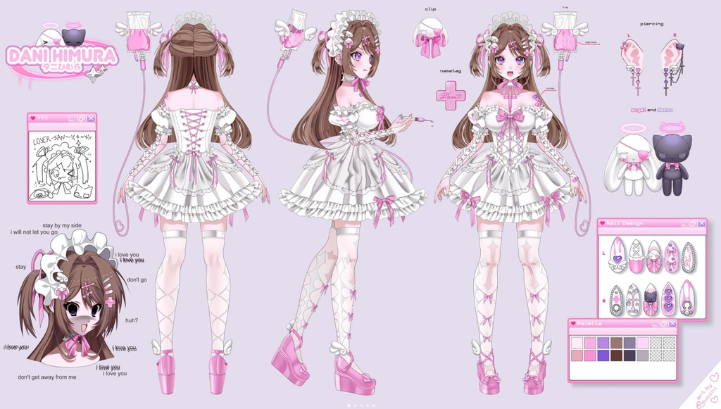 【live2d】 VTS + VB VTuber モデル メンヘラ 可愛い 天使 電波少女かわいい