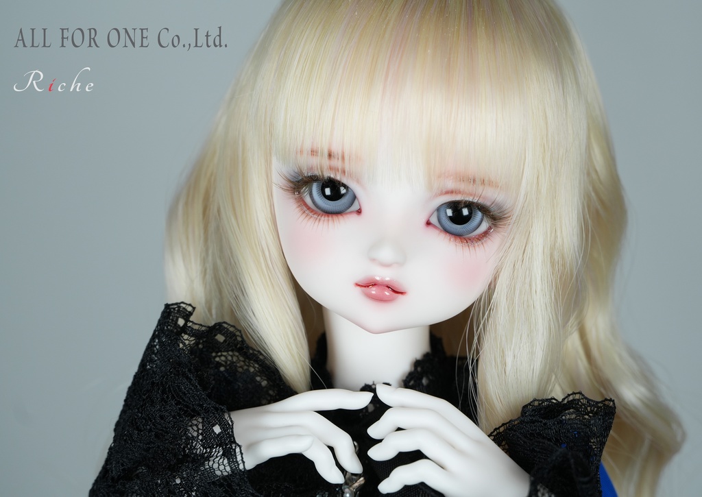 【ワンオフ】ALL FOR ONEオリジナルドール 1/4サイズ リチェ メイク済みヘッド＋アイ＋ウィッグ＋ボディ＋衣装 フルセット