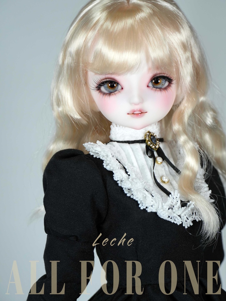 【ワンオフ】ALL FOR ONEオリジナルドール 1/4サイズ レチェ メイク済みヘッド+アイ+ウィッグ+ボディ+衣装 フルセット【逆オークション】