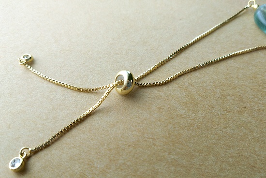 ブルーグリーンフローライトのチェーンブレスレット