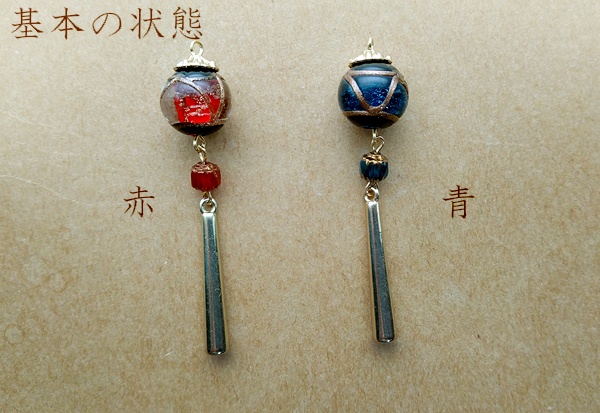 蜻蛉玉のランタンチャーム(片耳イヤリング・ナスカンチャーム)