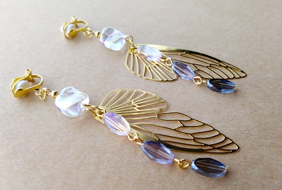 妖精の翅イヤリング