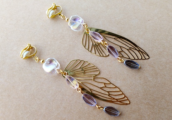 妖精の翅イヤリング