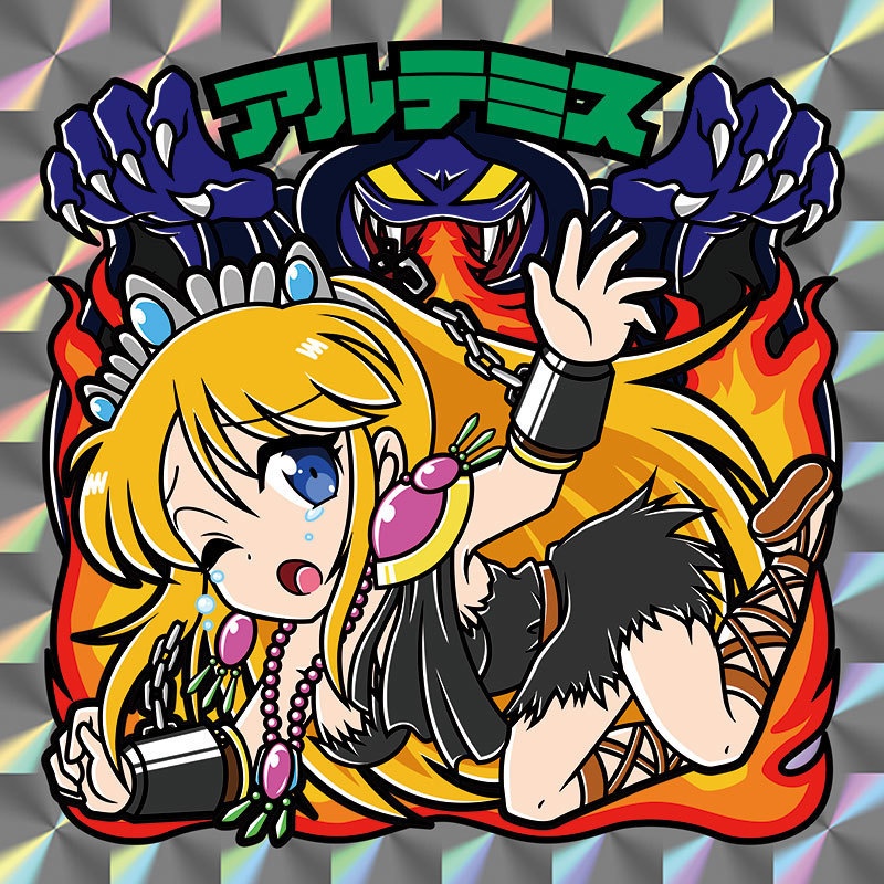 【レゲ★娘れ】「フェリオス」アルテミス(ブラック)〜ビックリマン風自作キラキラシール/裏書きあり/送料込み