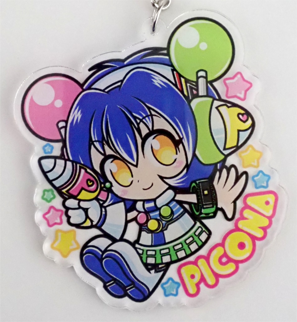 【オリジナル】食当〜SHOCK ATARI看板娘「ピコナちゃん(空中筐体カラー)」アクリルキーホルダー/送料込み