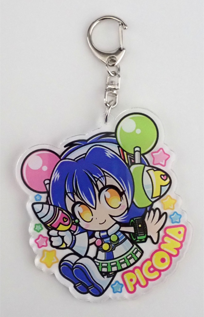 【オリジナル】食当〜SHOCK ATARI看板娘「ピコナちゃん(空中筐体カラー)」アクリルキーホルダー/送料込み