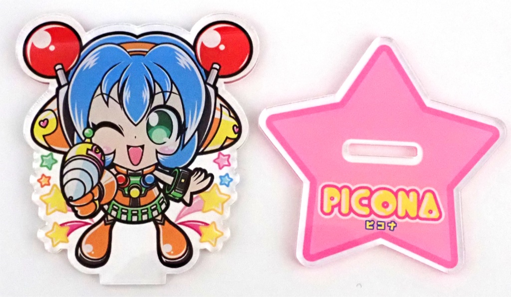 【オリジナル】食当〜SHOCK ATARI看板娘「ピコナちゃん(オレンジカラー)」アクリルスタンドフィギュア/送料込み