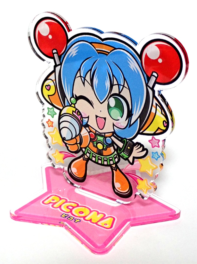 【オリジナル】食当〜SHOCK ATARI看板娘「ピコナちゃん(オレンジカラー)」アクリルスタンドフィギュア/送料込み