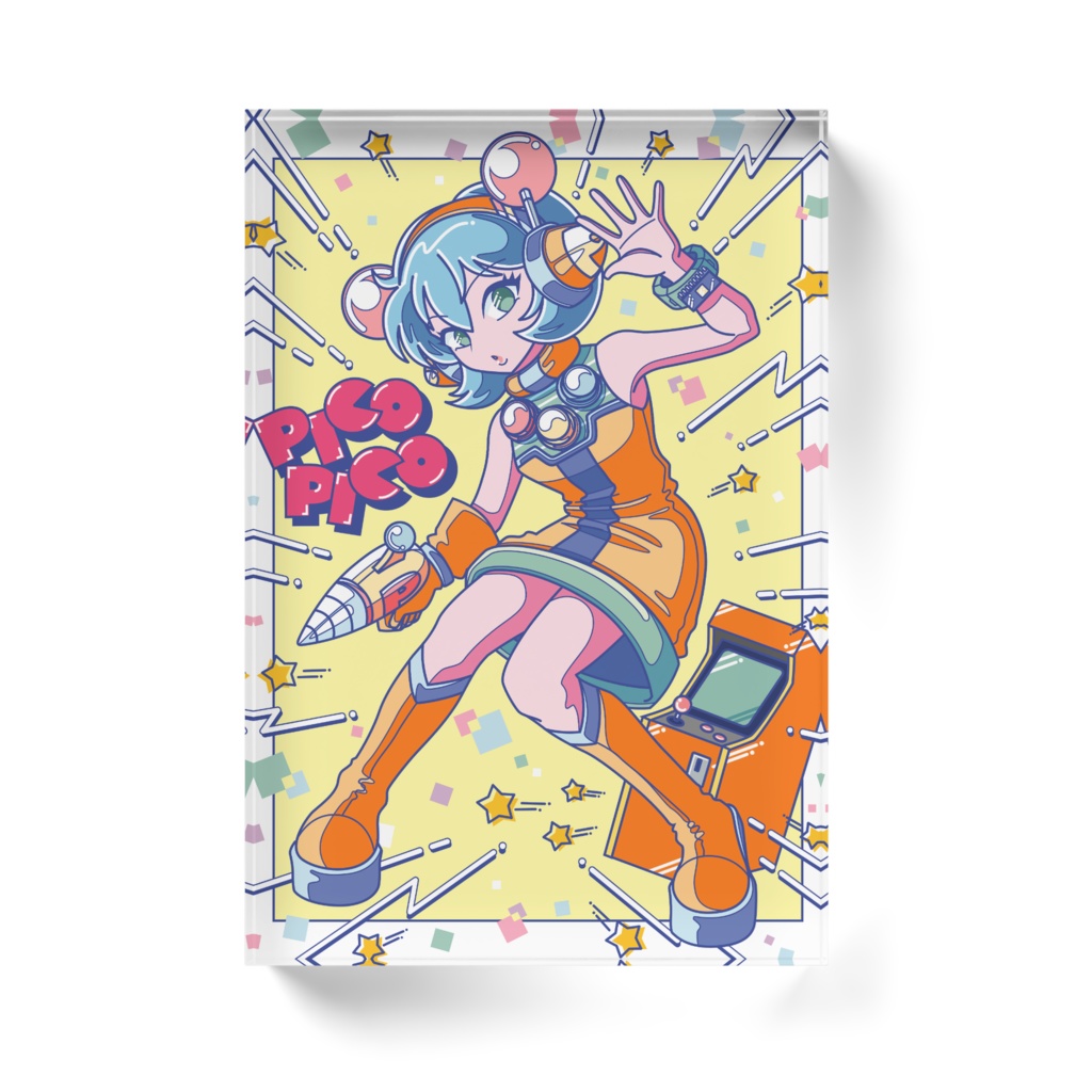 80sレトロポップ「ピコナ」アクリルブロック