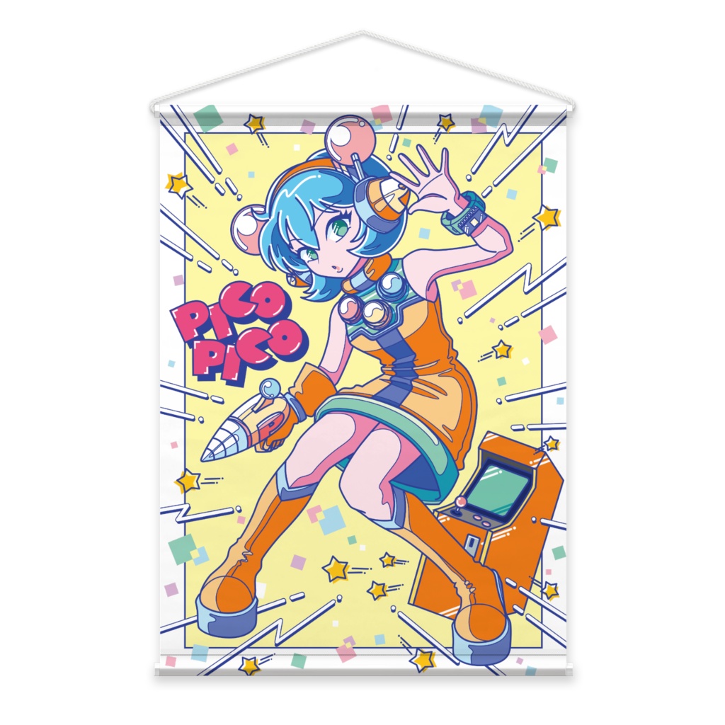 80sレトロポップ「ピコナ」タペストリー