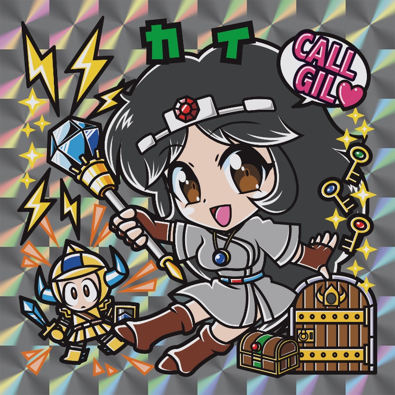 【レゲ★娘れ】「リターンオブイシター〜イシターの復活」カイ(リメイク)〜ビックリマン風自作キラキラシール/裏書きあり/送料込み