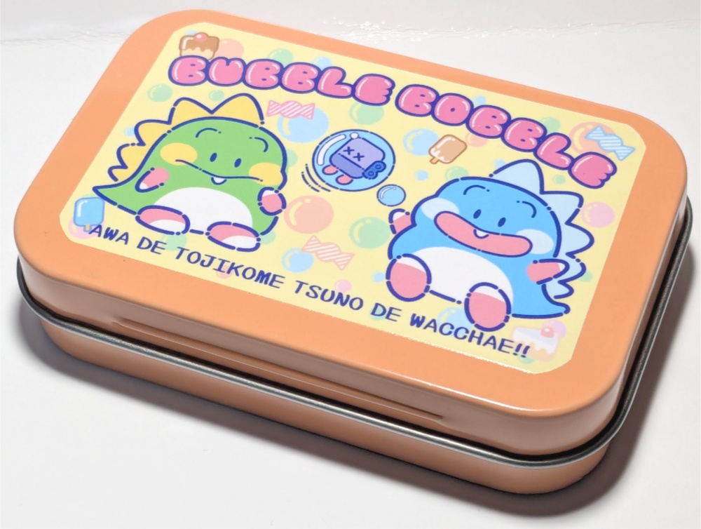 【ハチゼロキッズ】バブルボブル/80年代ファンシーグッズ風缶ケース/幅9.5cm/送料込み