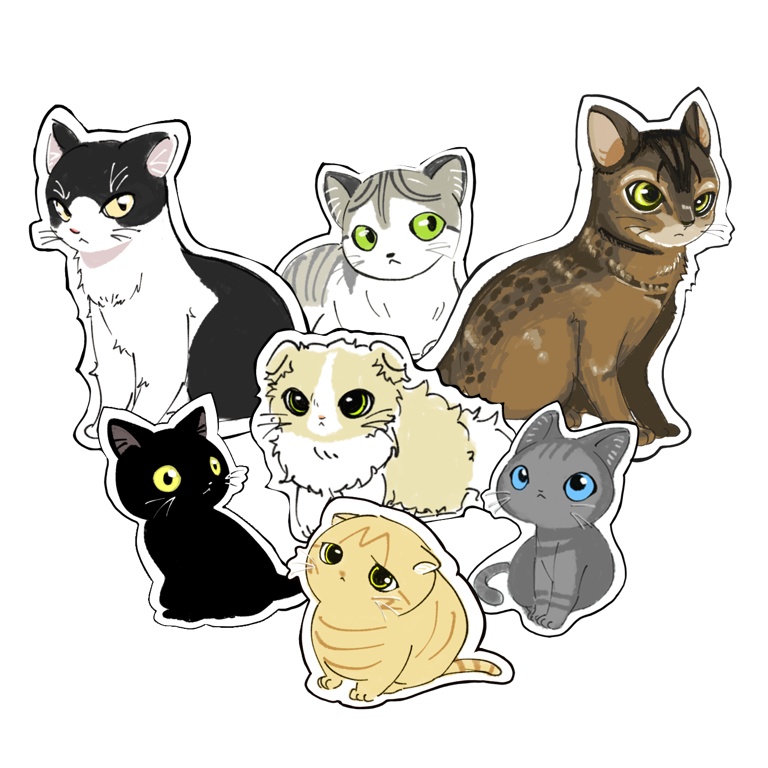 猫7種(透過済)セット価格ver