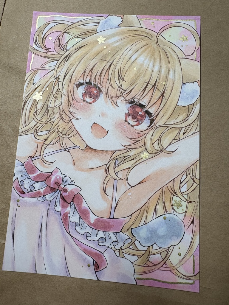 同人手描きイラスト◆オリジナル『ケモミミほよ』 原画◆直筆