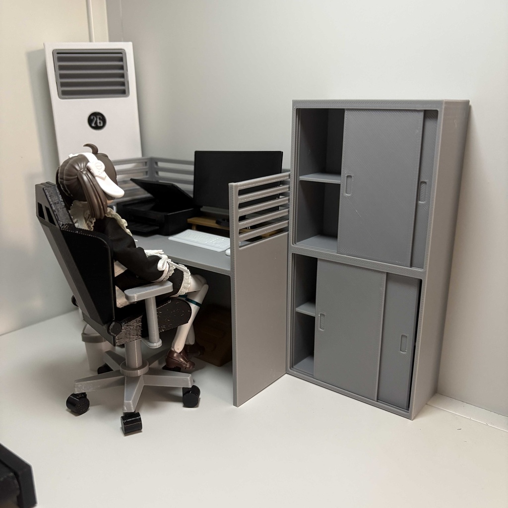 1/12　オフィスデスク　ファイルキャビネット　メガミデバイス　figma　情景用