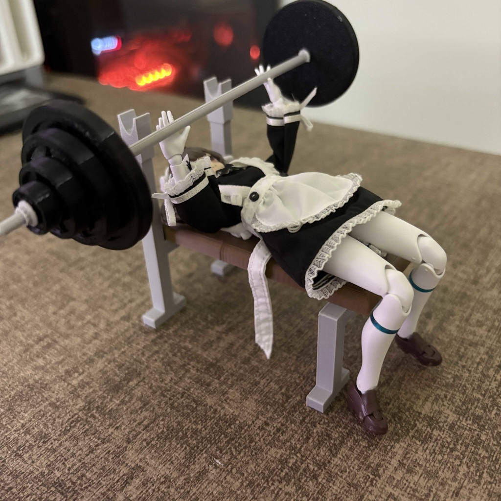 1/12 　バーベルラック　ベンチプレスラック　トレーニングジム模型　メガミデバイス　figma　コトブキヤ　情景モデル　ジオラマ用品　撮影小物　ディスプレイ用