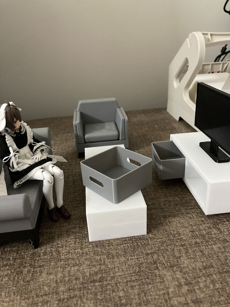 1/12 リビングセット ソファ テレビ ミニチュア家具 情景小物 ジオラマ メガミデバイス figma アクションフィギュア