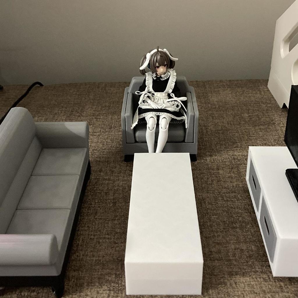 1/12 リビングセット ソファ テレビ ミニチュア家具 情景小物 ジオラマ メガミデバイス figma アクションフィギュア