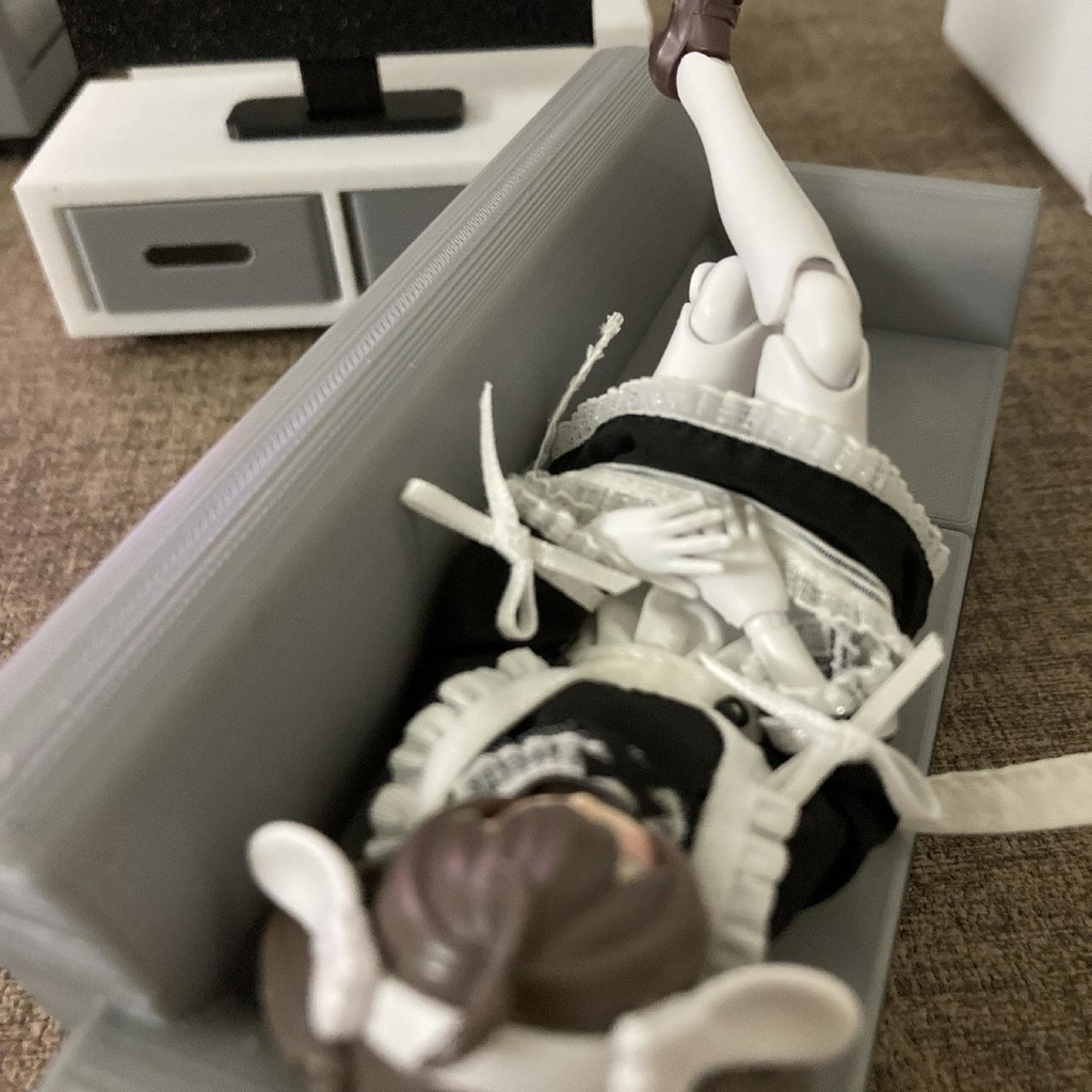 1/12 リビングセット ソファ テレビ ミニチュア家具 情景小物 ジオラマ メガミデバイス figma アクションフィギュア