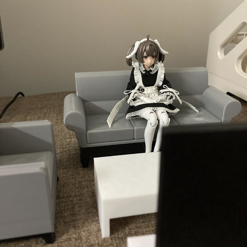 1/12 リビングセット ソファ テレビ ミニチュア家具 情景小物 ジオラマ メガミデバイス figma アクションフィギュア