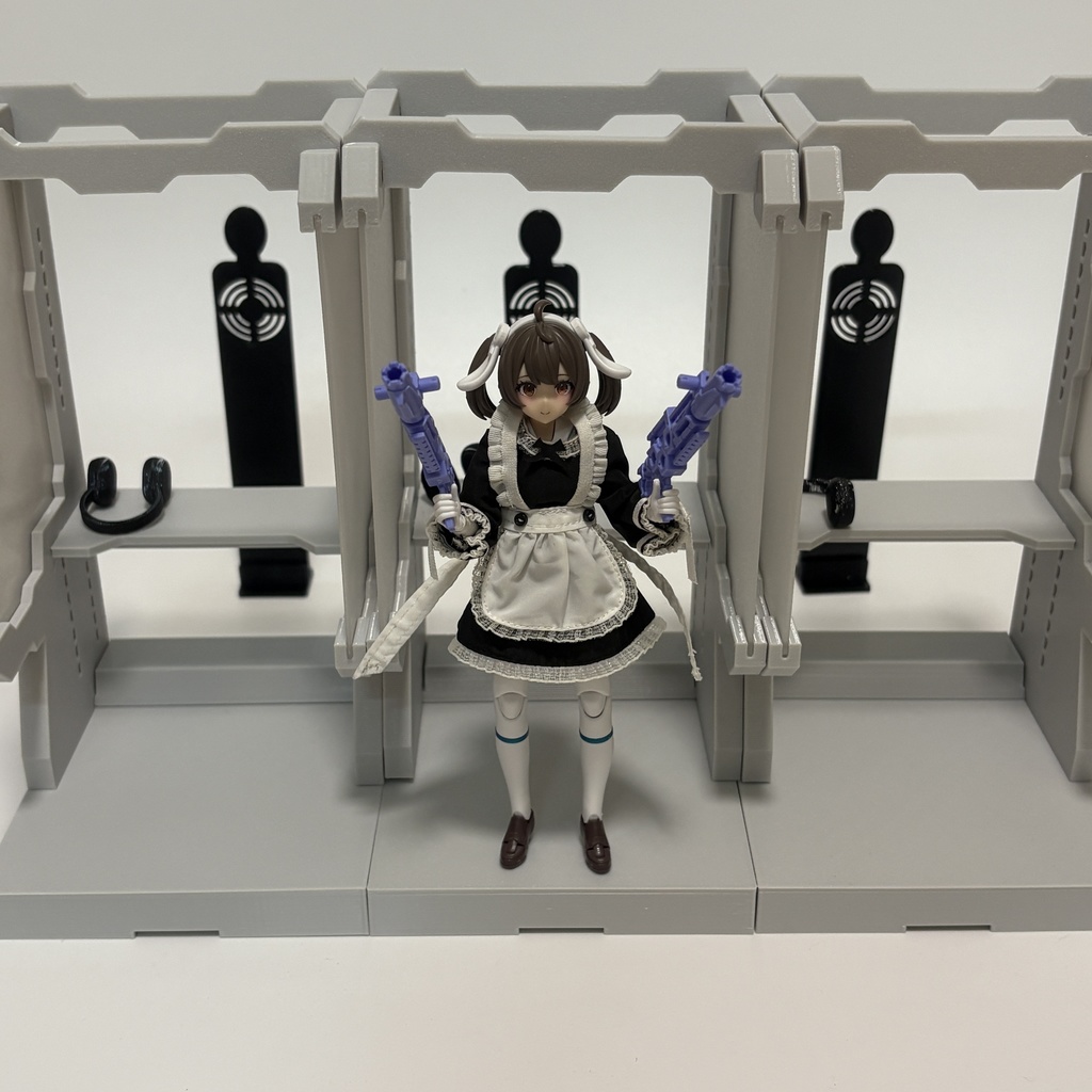 1/12　射撃レンジ　射撃場　ブース　仕切り　ターゲット　情景小物　ジオラマ　ミニチュア　メガミデバイス　figma　アクションフィギュア