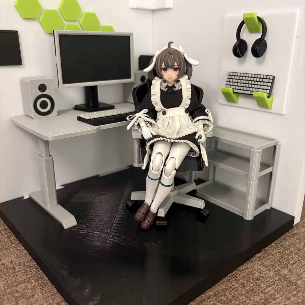 1/12　ゲーミングルーム　部屋　情景小物　ジオラマ　ミニチュア家具　メガミデバイス　figma　アクションフィギュア　周辺パーツ