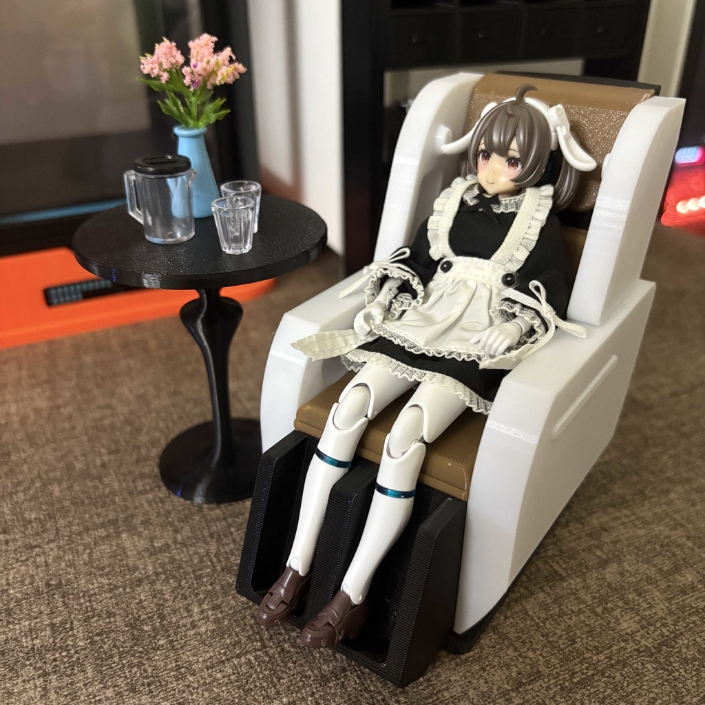 1/12　マッサージチェア　ミニチュア家具　椅子　情景小物　ジオラマ　ディスプレイ　メガミデバイス　figma　アクションフィギュア　6インチ対応