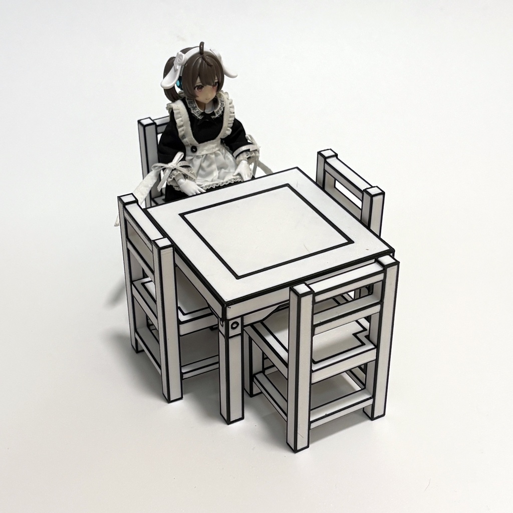 1/12　コミック風ミニチュアテーブル＆チェア