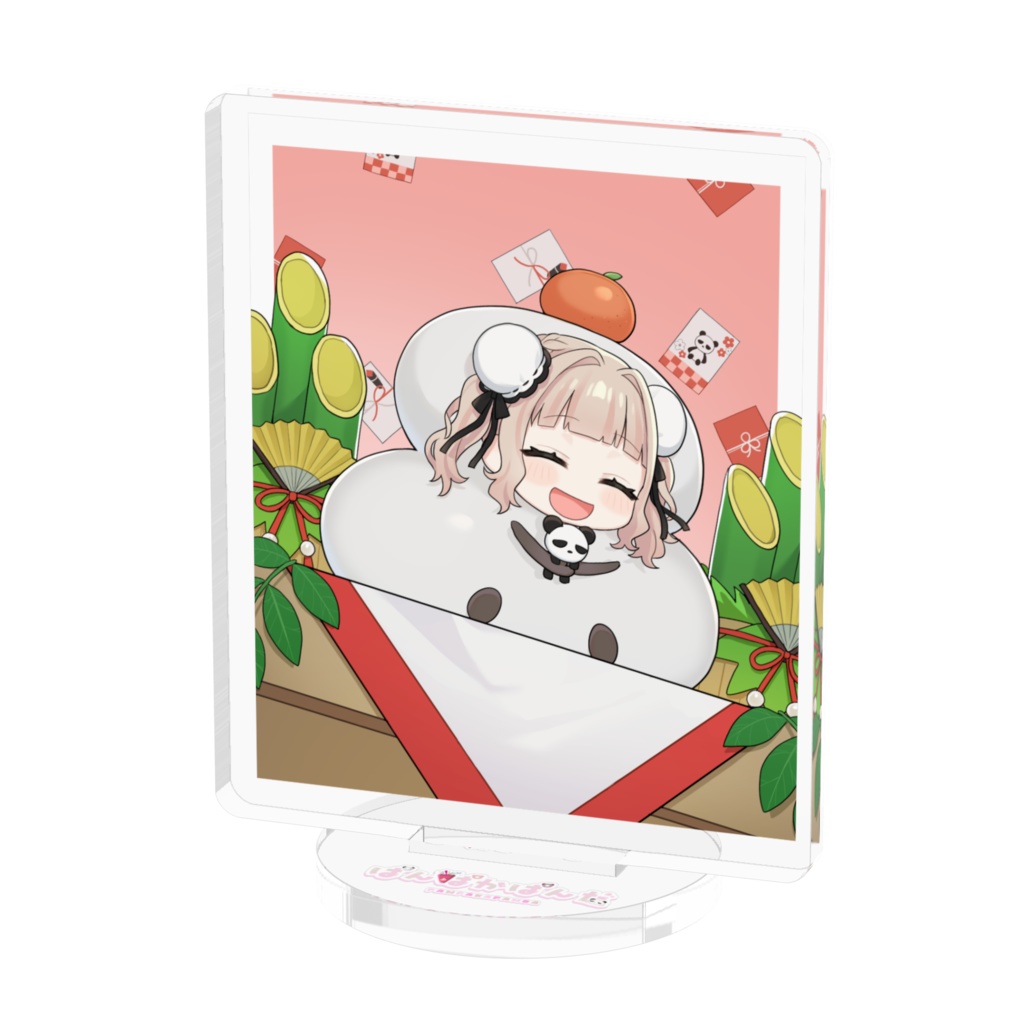 【再販🎍1月限定】ぱんぱかぱんだ🎉🐼鏡餅・背景ありアクリルスタンド