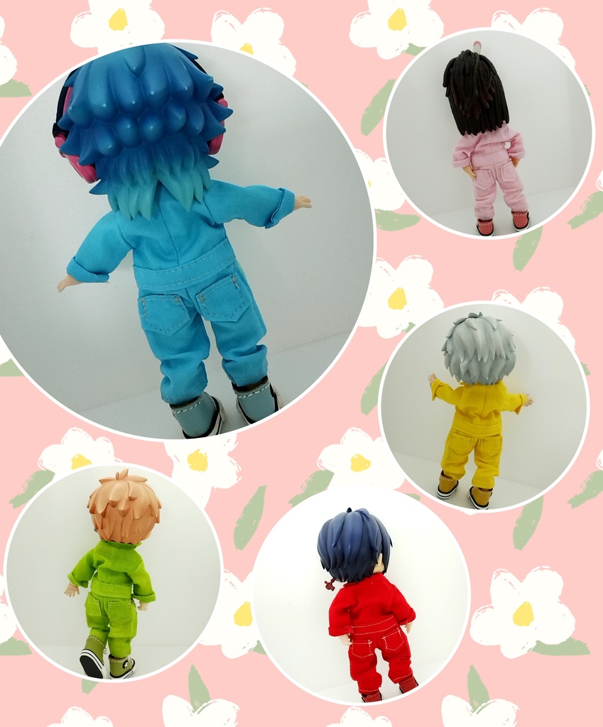 胸ポケットがちょっと大きいカラフルつなぎ