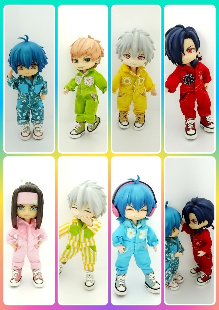 胸ポケットがちょっと大きいカラフルつなぎ