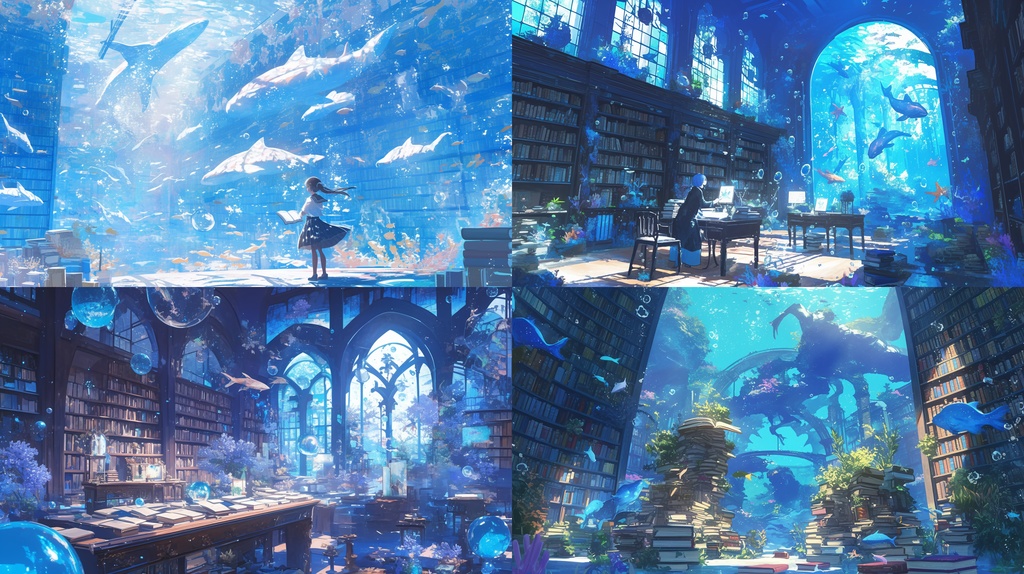 【超豪華 50枚入】時空の書庫と深海の記憶:幻想的・アニメ調背景素材集 / 50 Ethereal Anime Backgrounds: The Timeless Archive