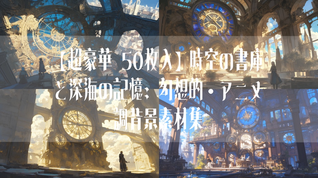 【超豪華 50枚入】時空の書庫と深海の記憶:幻想的・アニメ調背景素材集 / 50 Ethereal Anime Backgrounds: The Timeless Archive